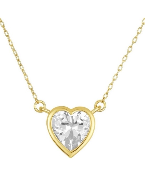 Melinda Maria Jewelry - Melinda Maria Gold Heart Necklace with Clear Crystal